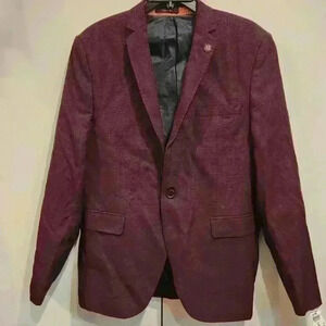CASABA Men's Burgundy Red Fully Lined Sport Coat Jacket Blazer